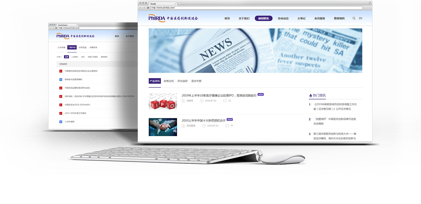 中(zhōng)國(guó)醫(yī)藥創新(xīn)促進會官網設計